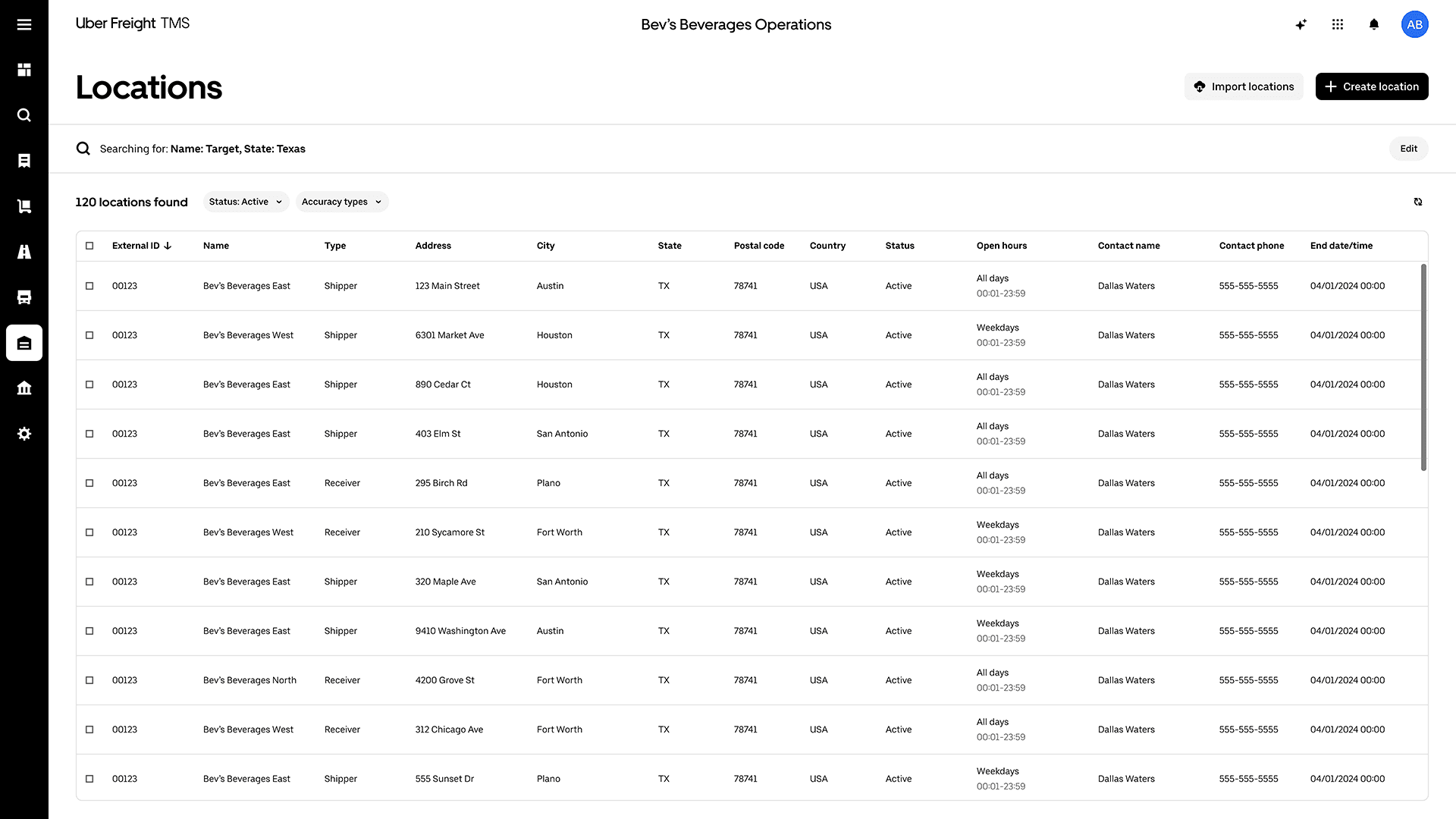 Uber_Freight_TMS_Locations