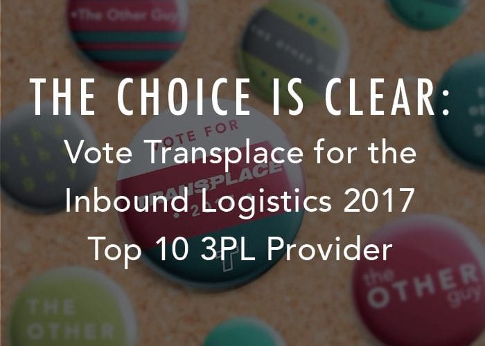 La elección está clara: vota a Transplace para el Top 10 de proveedores 3PL de Inbound Logistics 2017